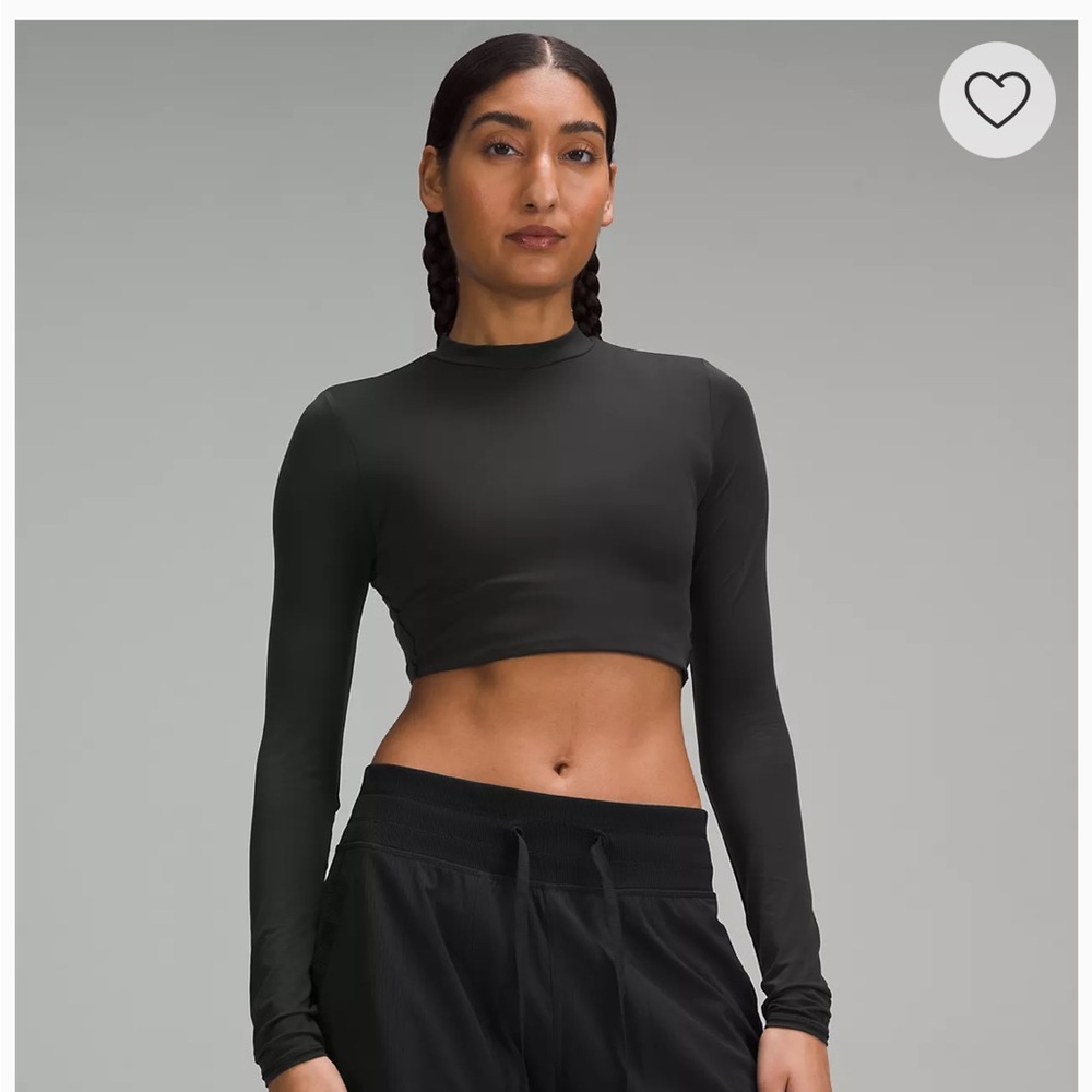 Lululemon Wundermost Ultra-Soft Nulu Mockneck Super-Cropped Long-Sleeve Shirt